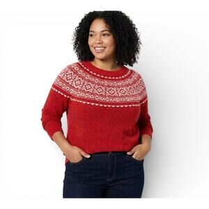 Croft & Barrow Plus Fairisle Ringer Pullover Sweater – Size 1X - EUC